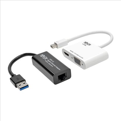 Tripp Lite P137-GHV-V2-K video cable adapter 7.87" (0.2 m) Mini DisplayPort, USB 3.0 VGA/HDMI, RJ-45 Black, White1