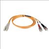 Tripp Lite N518-02M fiber optic cable 78.7" (2 m) 2x LC 2x ST OFNR Orange1