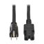 Tripp Lite P019-004 power cable Black 48" (1.22 m) C15 coupler NEMA 5-15P1