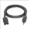 Tripp Lite P019-004 power cable Black 48" (1.22 m) C15 coupler NEMA 5-15P2