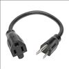 Tripp Lite P024-001-13A power cable Black 11.8" (0.3 m) NEMA 5-15P NEMA 5-15R2