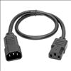 Tripp Lite P004-002-5 power cable Black 24" (0.61 m) C14 coupler C13 coupler2