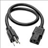 Tripp Lite P007-002 power cable Black 24" (0.61 m) C13 coupler NEMA 5-15P2
