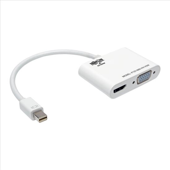 Tripp Lite P137-06N-HV-V2W video cable adapter 7.87" (0.2 m) Mini-DisplayPort HDMI/VGA White1