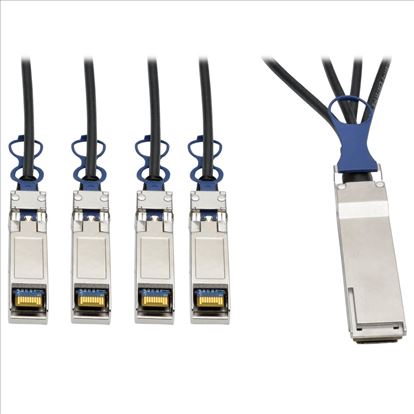 Tripp Lite QSFP+ - 4xSFP+, m-m, 1m InfiniBand cable 39.4" (1 m) QSFP+ 4xSFP+ Black, Blue, Metallic1