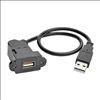 Tripp Lite U024-001-KPA-BK USB cable 11.8" (0.3 m) USB 2.0 DisplayPort USB A Black2