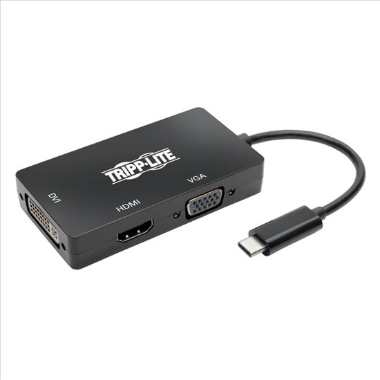 Tripp Lite U444-06N-HDV4KB video cable adapter 6" (0.152 m) USB Type-C DVI-I + VGA (D-Sub) + HDMI Black1