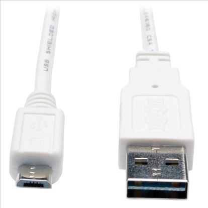 Tripp Lite UR050-003-WH USB cable 35.8" (0.91 m) USB 2.0 USB A Micro-USB B White1