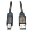 Tripp Lite USB A - USB B, m - m, 15.24m USB cable 600" (15.2 m) USB 2.0 Metallic, Silver, Translucent2