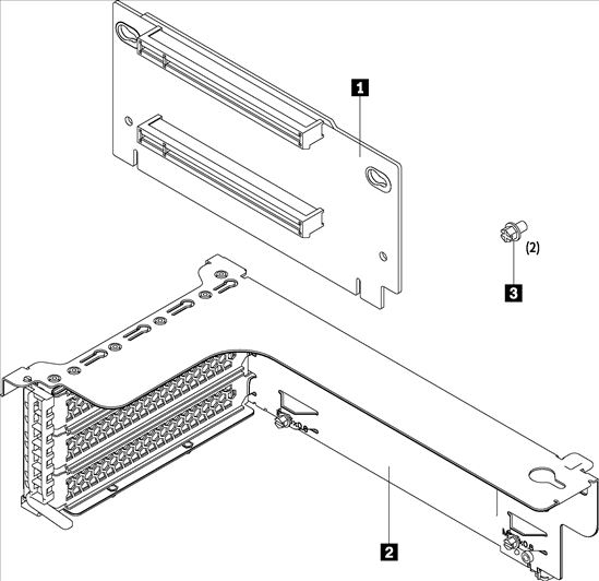 Lenovo ThinkSystem SR550/SR590/SR650 x16/x8 PCIe FH Riser 1 Kit Mounting kit1