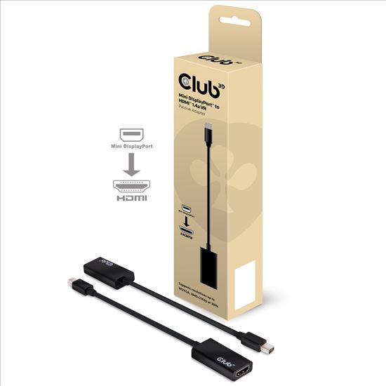 CLUB3D Mini DisplayPort1.1 to HDMI1.4 VR Ready Passive Adapter1