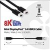 CLUB3D Mini DisplayPort 1.4 Cable HBR3 8K60Hz Male / Male 2 mtr. / 6.56 Ft.3