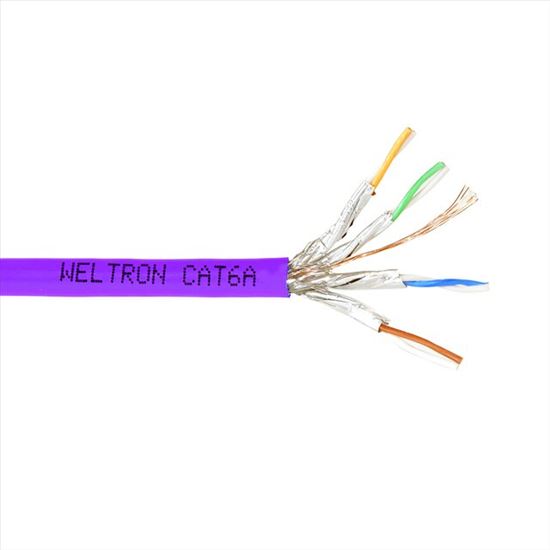 Picture of Weltron T2404L6A-PASH-PL networking cable Purple 12000" (304.8 m) Cat6a F/UTP (FTP)