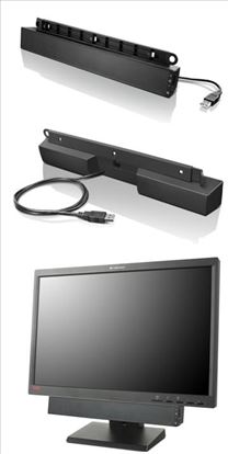 Lenovo USB Soundbar Black 2.0 channels 2.5 W1