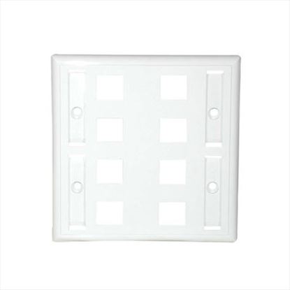 C2G 8-Port Multimedia Keystone Wall Plate - White1