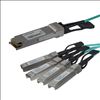 Picture of StarTech.com QSFP4X10AO15 fiber optic cable 590.6" (15 m) QSFP+ 4x SFP+ Black