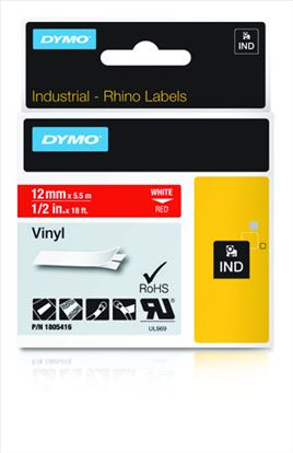 DYMO 1805416 label-making tape White on red1