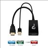 Siig CE-H22W11-S1 video cable adapter 7.68" (0.195 m) HDMI + USB DisplayPort Black2