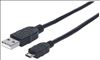 Manhattan 3m USB cable 118.1" (3 m) USB 2.0 USB A Micro-USB B Black1