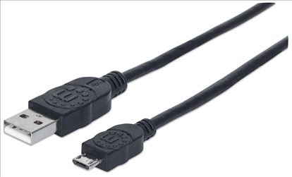 Manhattan 3m USB cable 118.1" (3 m) USB 2.0 USB A Micro-USB B Black1