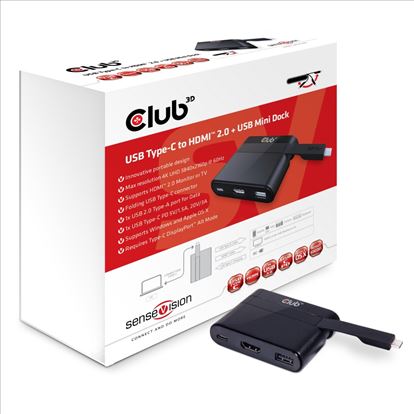 CLUB3D USB Type-C to HDMI™ 2.0 + USB 2.0 + USB Type-C Charging Mini Dock1