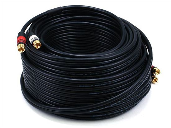 Monoprice 2 RCA/2 RCA, 22.86 m audio cable 900" (22.9 m) 2 x RCA Black1