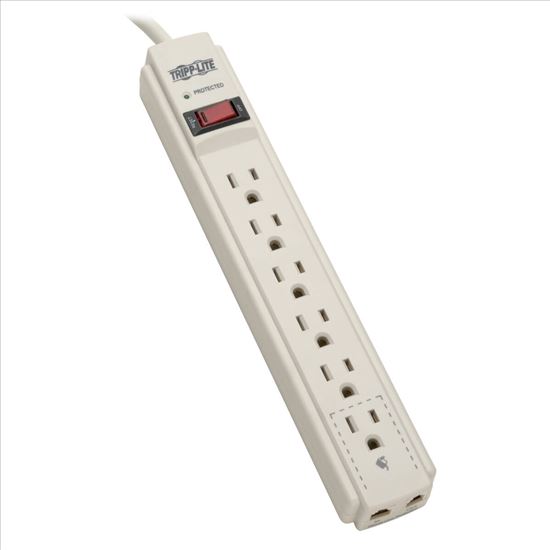 Tripp Lite TLP604TEL surge protector Gray 6 AC outlet(s) 120 V 47.2" (1.2 m)1