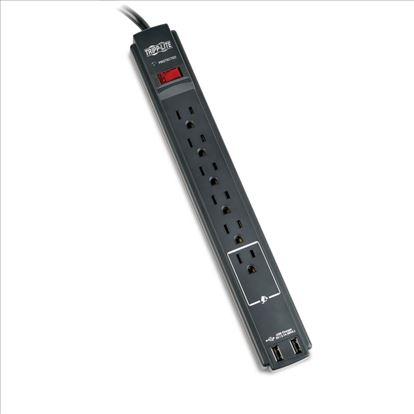 Tripp Lite TLP606USBBTAA surge protector Black 6 AC outlet(s) 120 V 72" (1.83 m)1