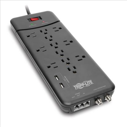 Tripp Lite TLP128TTUSBB surge protector Black 12 AC outlet(s) 110 - 125 V 96.1" (2.44 m)1