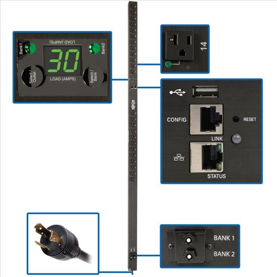 Tripp Lite PDUMVR30NETLX power distribution unit (PDU) 24 AC outlet(s) 0U Black1