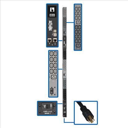 Tripp Lite PDU3EVN10L2130B power distribution unit (PDU) 48 AC outlet(s) 0U Black1