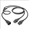 Tripp Lite P036-006-2C19 power cable Black 70.9" (1.8 m) IEC C20 2 x C19 coupler3