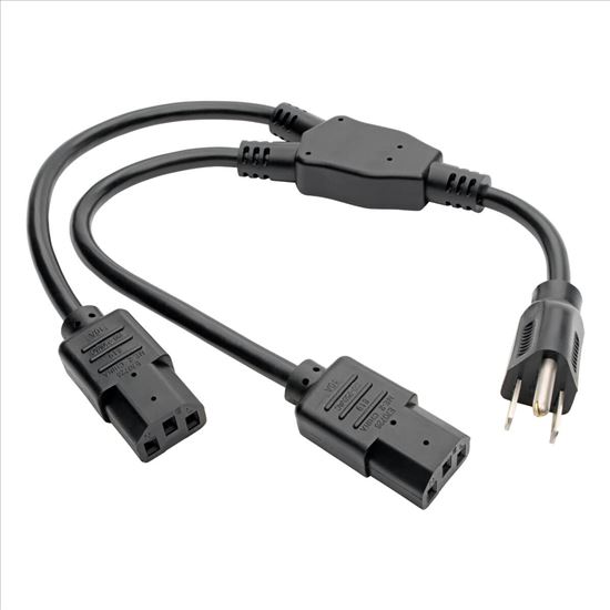 Tripp Lite P006-18N-2 power cable Black 18" (0.457 m) NEMA 5-15P 2 x C13 coupler1