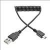 Tripp Lite U030-006-COIL USB cable 70.9" (1.8 m) USB 2.0 USB A Mini-USB B Black1