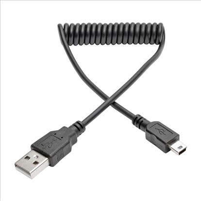 Tripp Lite U030-006-COIL USB cable 70.9" (1.8 m) USB 2.0 USB A Mini-USB B Black1