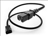 Picture of Unirise PWCD-C14C15-15A-02F-BLK power cable Black 23.6" (0.6 m) C14 coupler C15 coupler