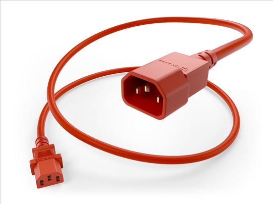 Picture of Unirise PWRC13C1403FORG power cable Orange 39.4" (1 m) C13 coupler C14 coupler