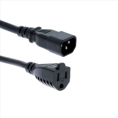 Unirise PWCD-515RC14-10A-01F-BLK power cable Black 11.8" (0.3 m) NEMA 5-15R C14 coupler1