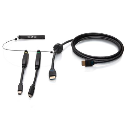 C2G C2G30054 cable gender changer Mini DisplayPort, USB-C 2x HDMI Black1