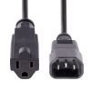 StarTech.com 1415R-3F-POWER-CORD power cable Black 39.4" (1 m) C14 coupler NEMA 5-15R4