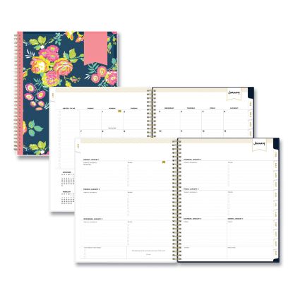 Day Designer Peyton Create-Your-Own Cover Weekly/Monthly Planner, Floral Artwork, 11 x 8.5, Navy, 12-Month (Jan-Dec): 20231