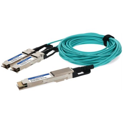 AddOn Networks QDD-200G-2Q28-O1M-AO fiber optic cable 39.4" (1 m) QSFP28-DD 2x QSFP28 AOC Green1