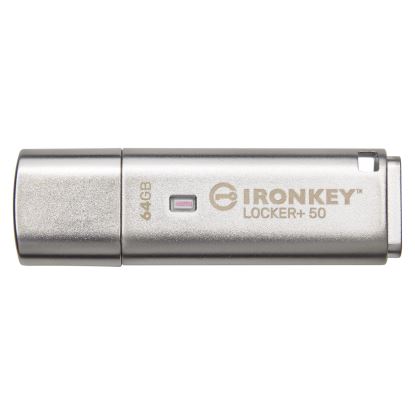 Kingston Technology IronKey Locker+ 50 USB flash drive 64 GB USB Type-A 3.2 Gen 1 (3.1 Gen 1) Silver1