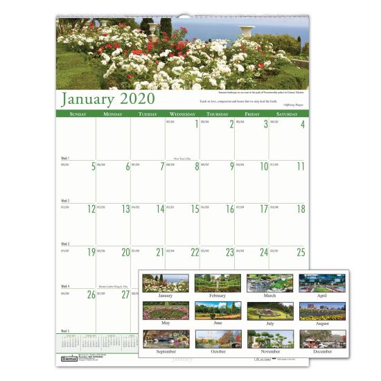 House of Doolittle™ Earthscapes™ 100% Recycled Gardens of the World Monthly Wall Calendar1