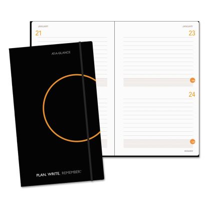 Plan. Write. Remember. Planning Notebook Two Days Per Page , 8.25 x 5, Black Cover, Undated1