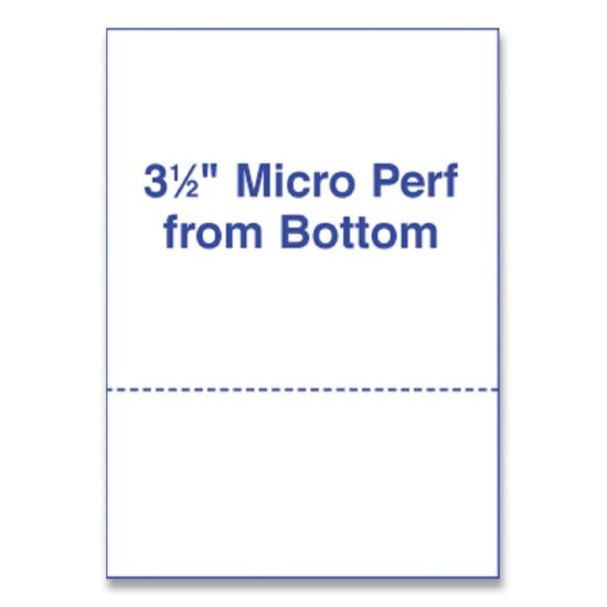 Perforated and Punched Laser Cut Sheets, Micro-Perforated 3.5" from Bottom, 24 lb Bond Weight, 8.5 x 11, White, 500/Ream1