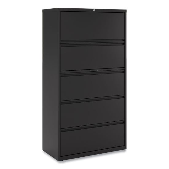Lateral File, 5 Legal/Letter/A4/A5-Size File Drawers, Black, 36" x 18.63" x 67.63"1