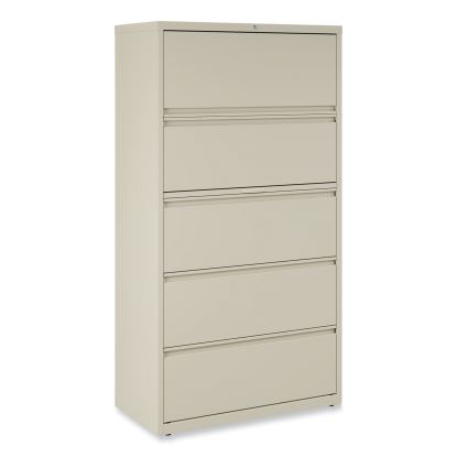 Lateral File, 5 Legal/Letter/A4/A5-Size File Drawers, Putty, 36" x 18.63" x 67.63"1