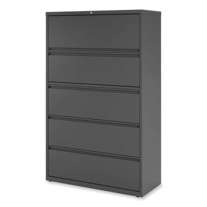 Lateral File, 5 Legal/Letter/A4/A5-Size File Drawers, 1 Roll-Out Posting Shelf, Light Gray, 42" x 18.63" x 67.63"1