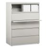 Lateral File, 5 Legal/Letter/A4/A5-Size File Drawers, 1 Roll-Out Posting Shelf, Light Gray, 42" x 18.63" x 67.63"2
